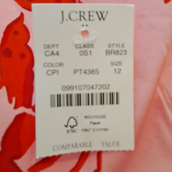J.Crew Lobster Midi Dress NWT - Picture 5 of 6